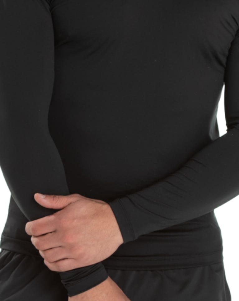 Camiseta Segunda Pele Manga Longa Masculina Preta UV 50+