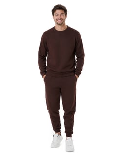 Conjunto Moletom Masculino Blusão Marrom