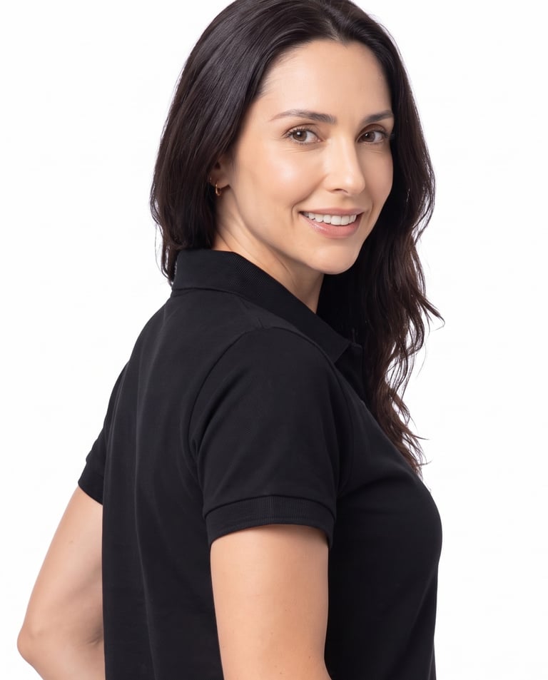 Camisa Polo Piquet Feminina Preta