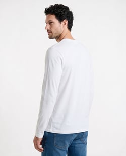 Camiseta Manga Longa de Algodão Premium Branca