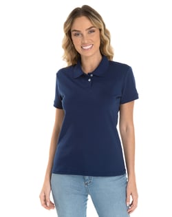 Camisa Polo Piquet Feminina Azul Marinho