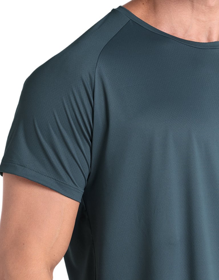 Camiseta Masculina Dry Poliamida Raglan Cinza Titanium