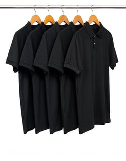 Kit 5 Camisas Polo Piquet Masculinas Pretas
