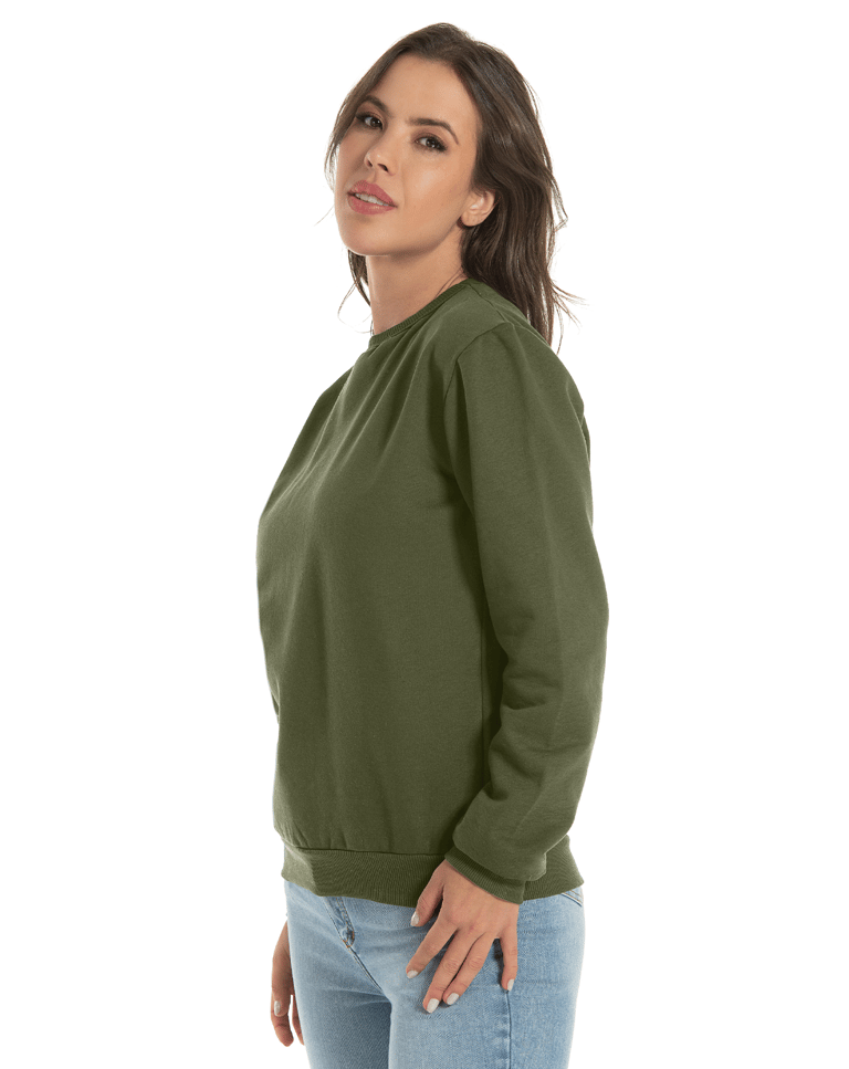 Kit 3 Blusões de Moletom Feminino Verde Militar