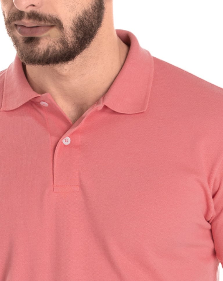 Camisa Polo Piquet Masculina Salmão