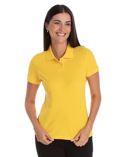 Camisa Polo Piquet Feminina Amarelo Ouro