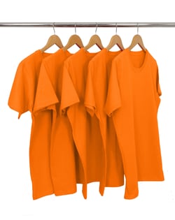 Kit 5 Camisetas PV Masculinas / Malha Fria Laranja