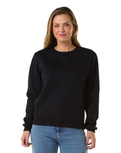 Blusão de moletom feminino Preto