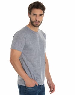Kit 5 Camisetas PV Masculinas / Malha Fria Cinza Mescla