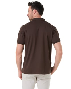Camisa Polo Piquet Masculina Marrom