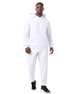 Conjunto Moletom Masculino com Capuz Branco 05