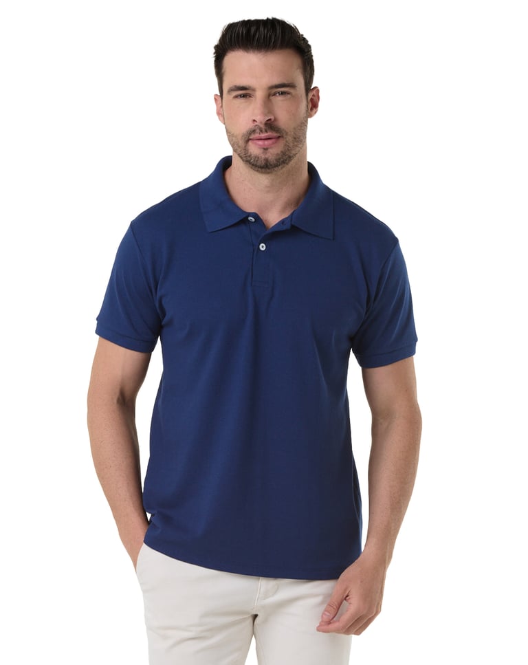 Camisa Polo Piquet Masculina Azul Marinho