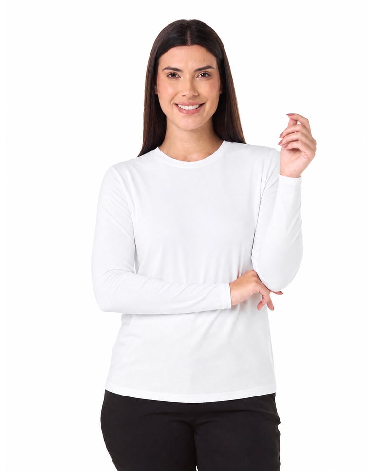 Kit 2 Camisetas Manga Longa Tech Modal Feminina