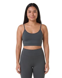 Top de Alcinha Fitness Feminino Cinza Chumbo