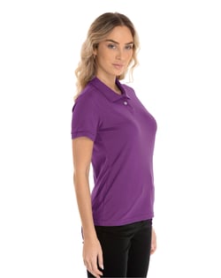 Camisa Polo Piquet Feminina Roxa 