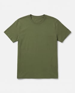 Camiseta de Algodão Premium Verde Militar