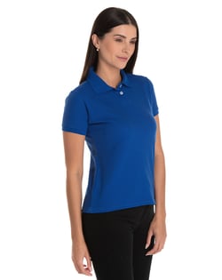 Camisa Polo Piquet Feminina Azul Royal