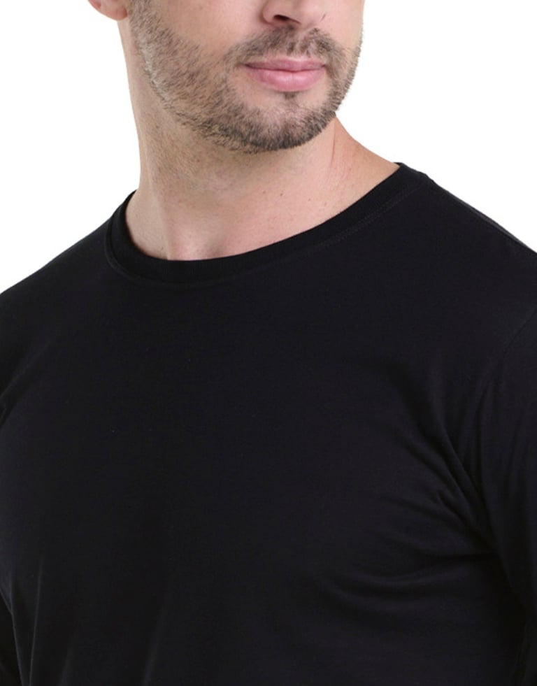 Camiseta Manga Longa de Algodão Premium Preta