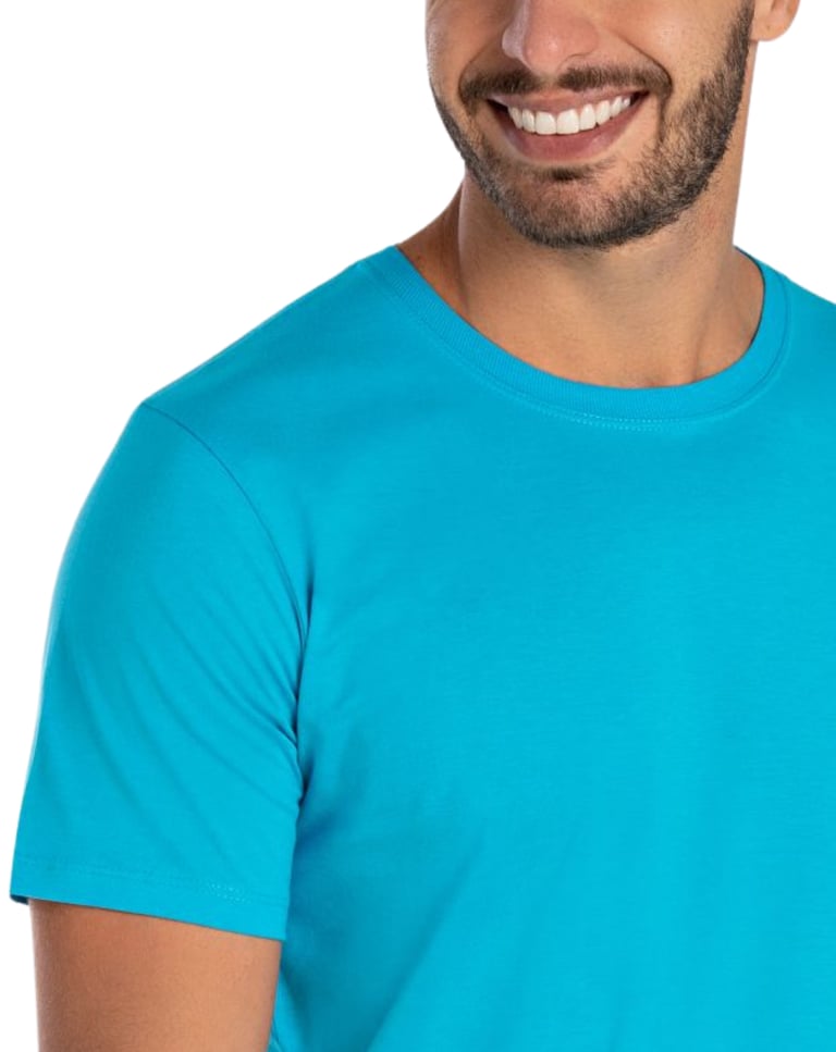 Camiseta de Algodão Premium Turquesa