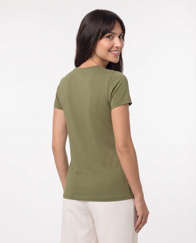 Camiseta Tech Modal Feminina Caqui