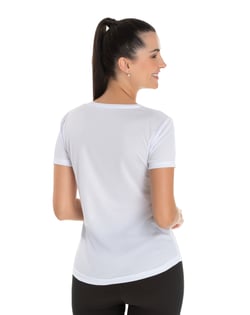 Camiseta Feminina Dry Fit Branca Proteção UV 30+