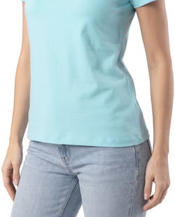 Baby Look de Algodão Premium Azul Claro