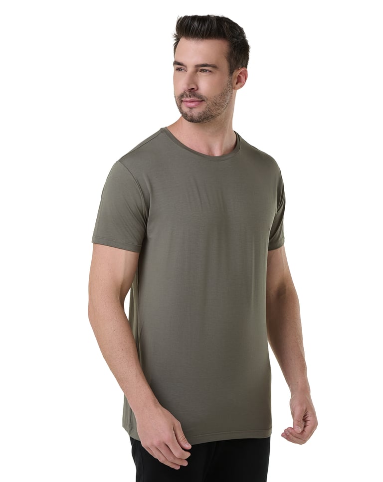 Camiseta Tech Modal Masculina Cinza Terra