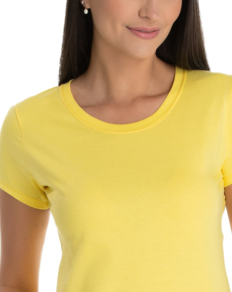 Baby Look de Algodão Premium Amarela