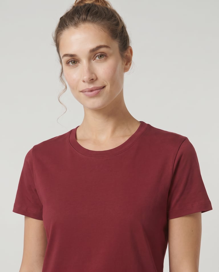 Baby Look de Algodão Premium Bordô