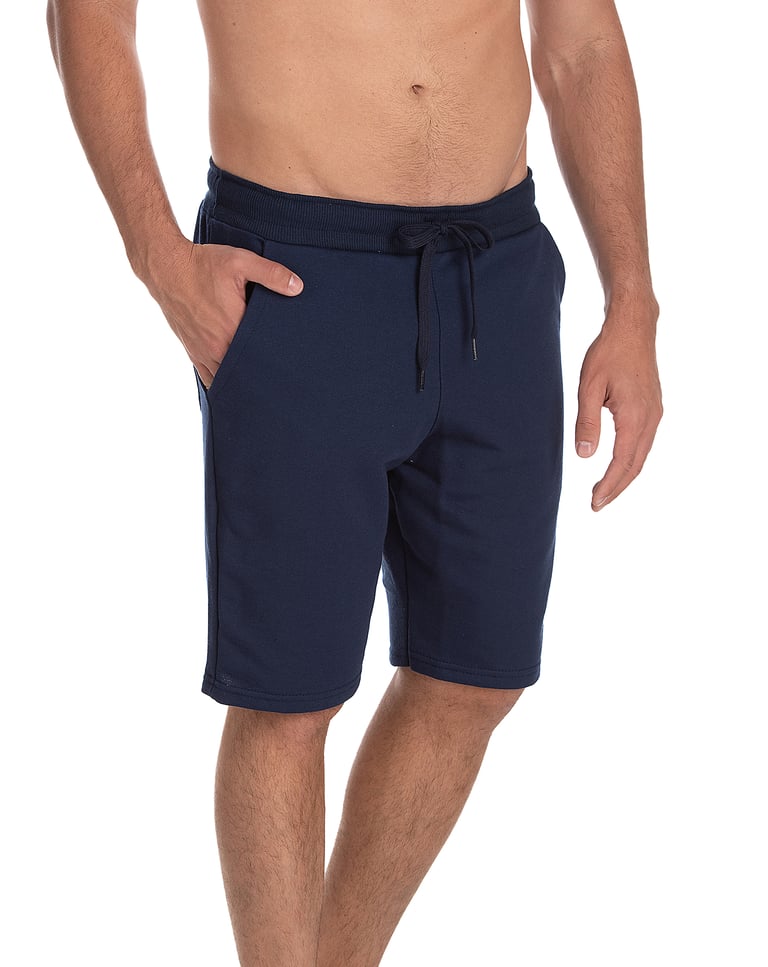 Bermuda de Moletom Azul Marinho Lisa