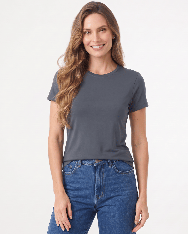 Camiseta Tech Modal Feminina Cinza Chumbo