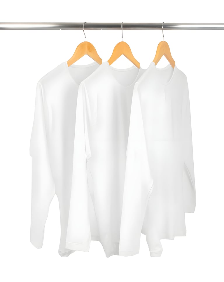 Kit 3 Camisetas Segunda Pele Manga Longa Feminina Branca UV 50+