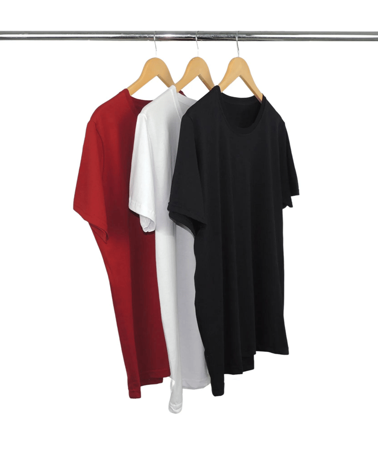Kit 3 Camisetas Masculinas de Algodão Premium 3