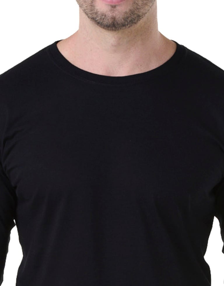 Camiseta Manga Longa de Algodão Premium Preta