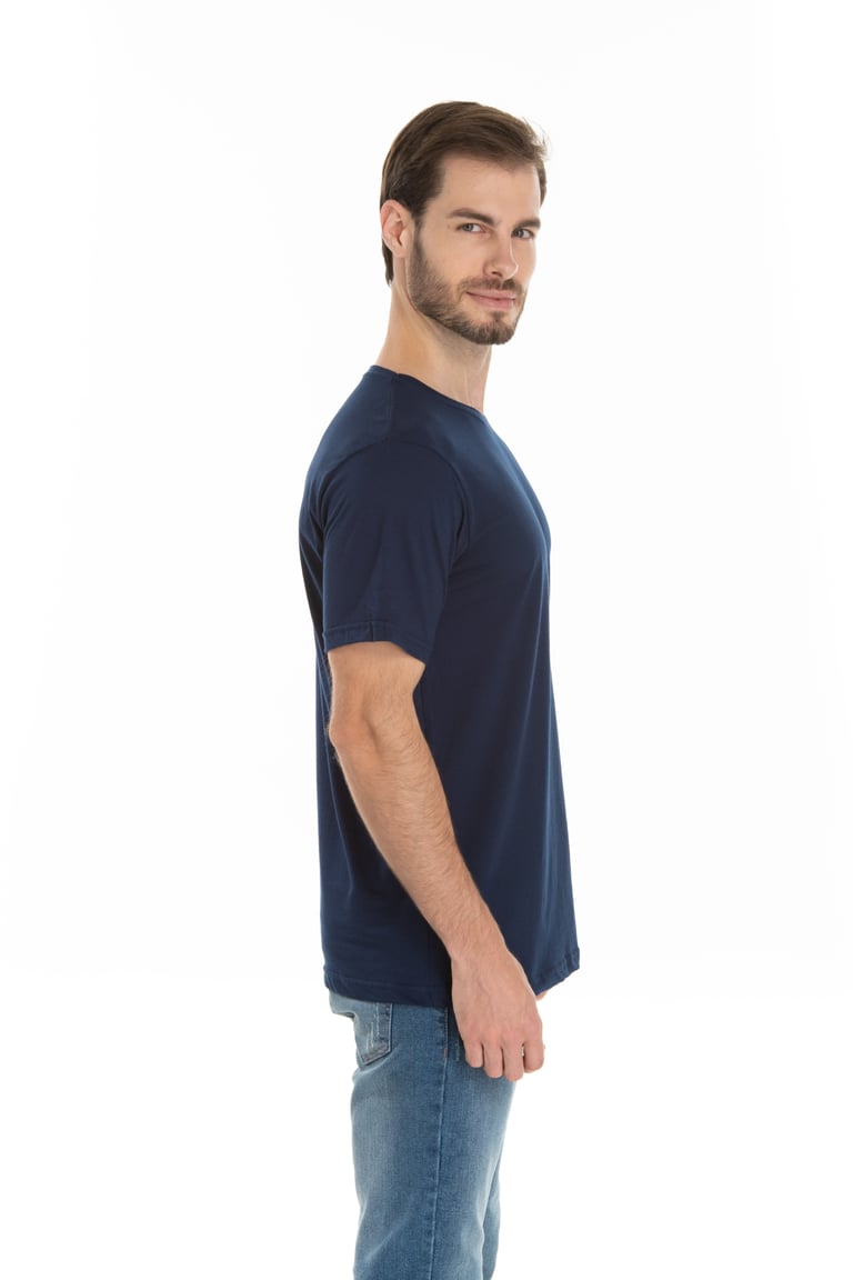 KIT 5 Camisetas de Algodão Premium Azul Marinho