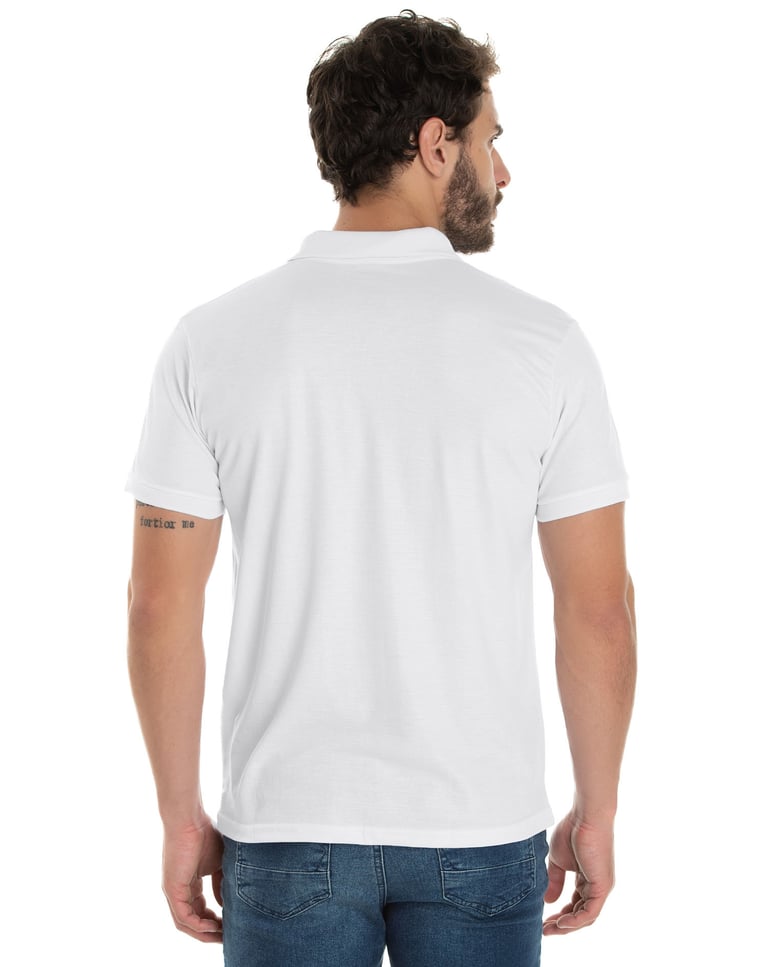 KIT 5 Camisas Polo Piquet Masculina Branca