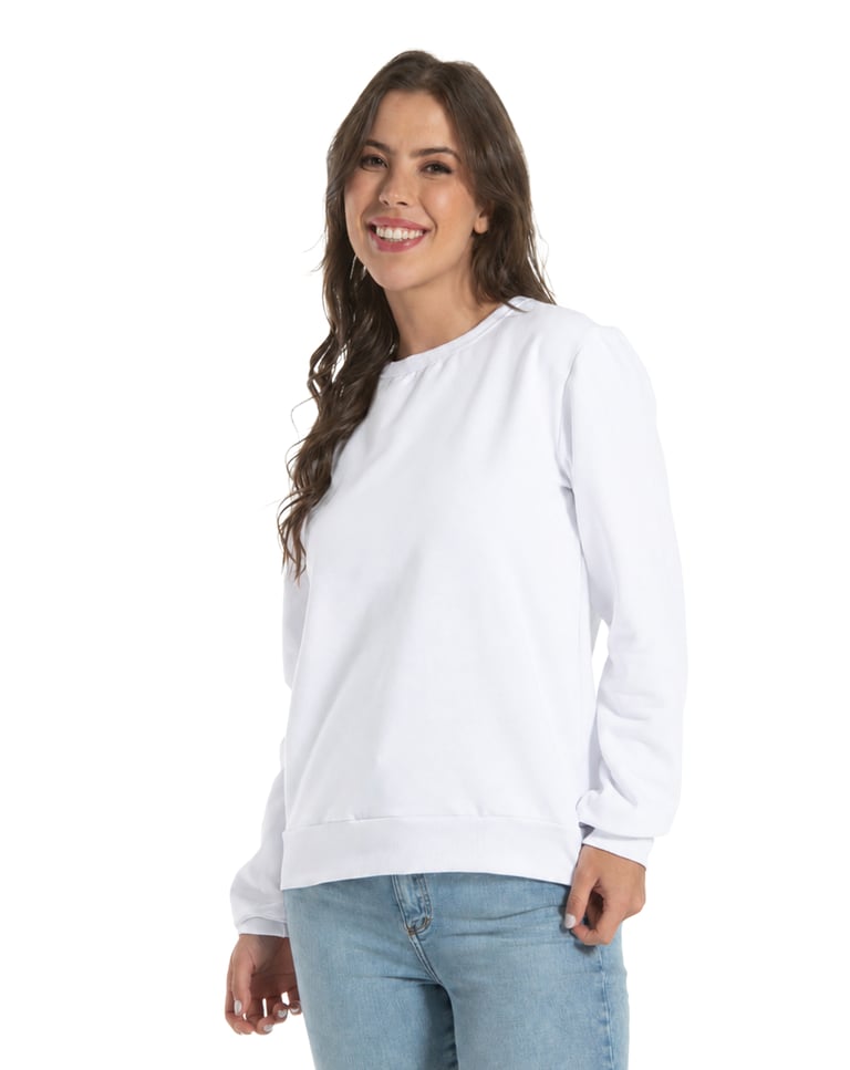 Blusão de Moletom Feminino Branco