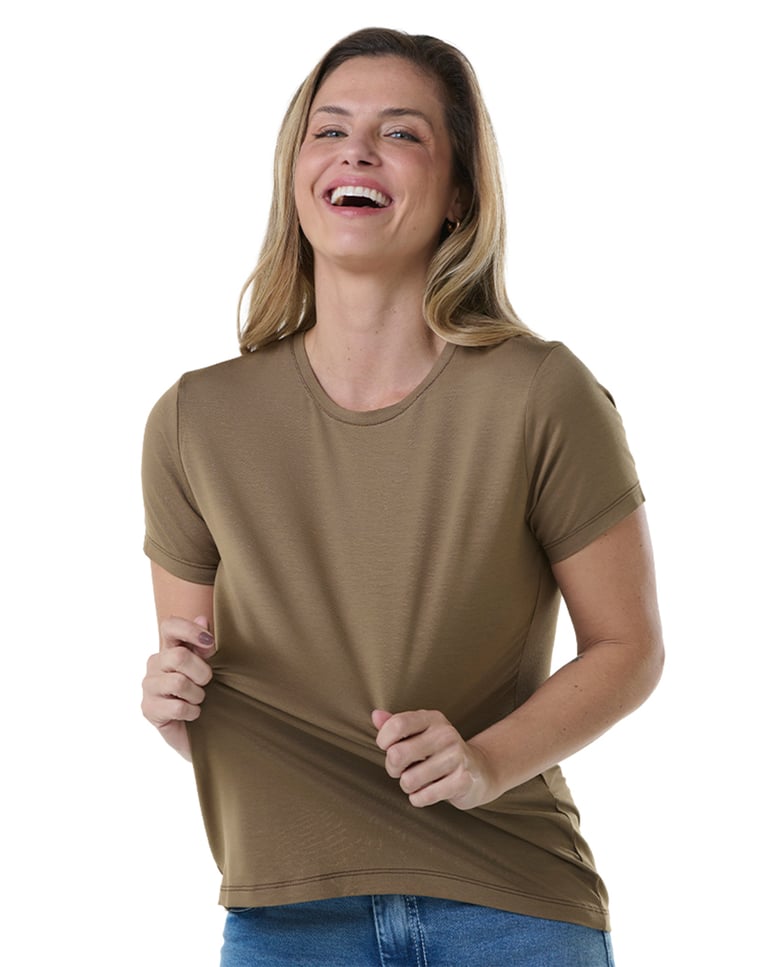 Camiseta Tech Modal Feminina Madeira