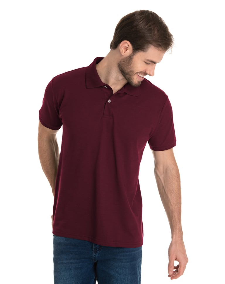 Camisa Polo Piquet Masculina Bordô