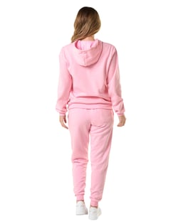 Conjunto Moletom Feminino com Capuz Rosa Claro 07