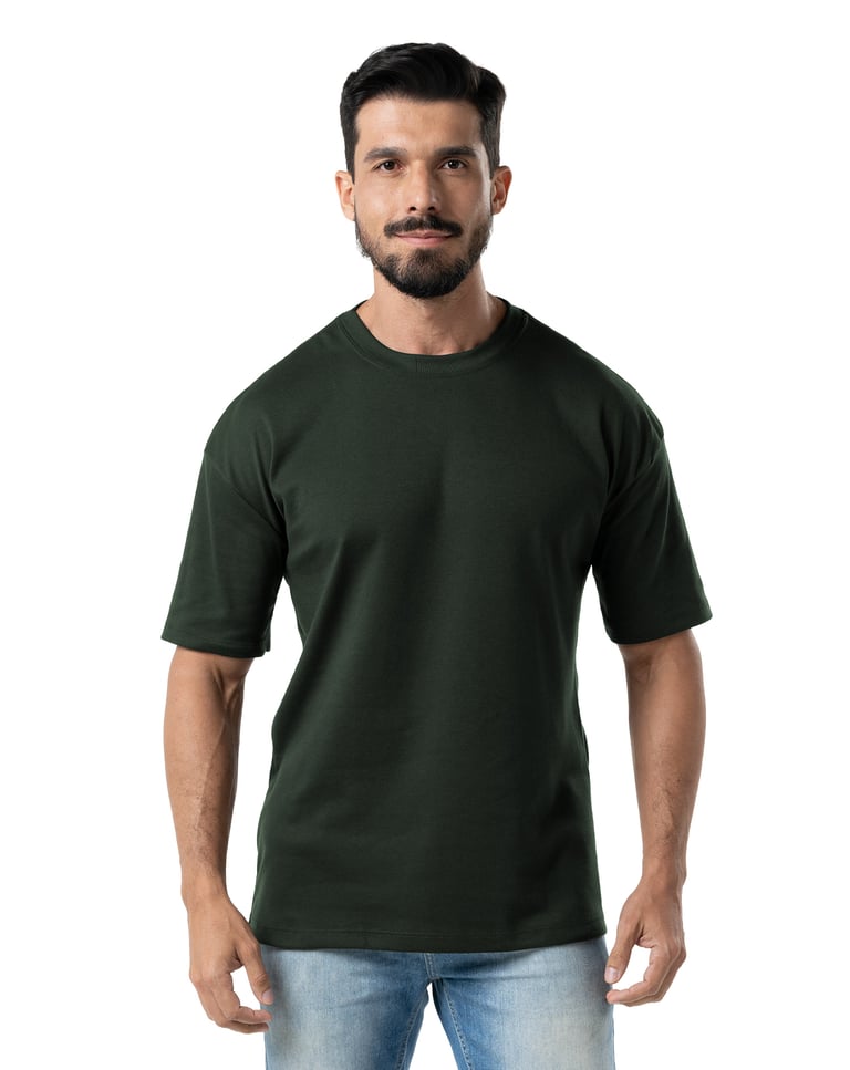 Camiseta Oversized Masculina Verde Militar
