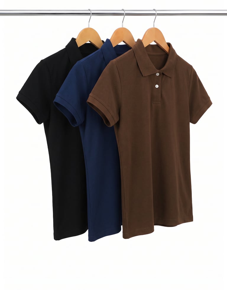 Kit 3 Camisas Polo Piquet Feminina 8