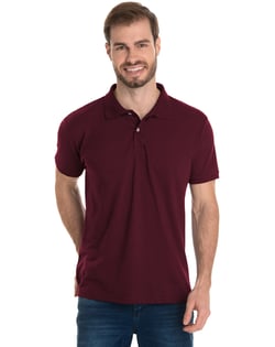 Camisa Polo Piquet Masculina Bordô