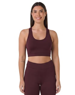 Top Nadador Fitness Feminino Bordô