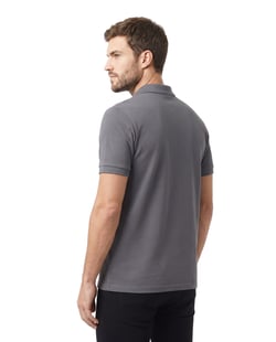 Camisa Polo Piquet Masculina Cinza Chumbo