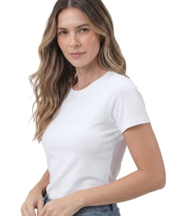 Baby Look de Algodão Premium Branca