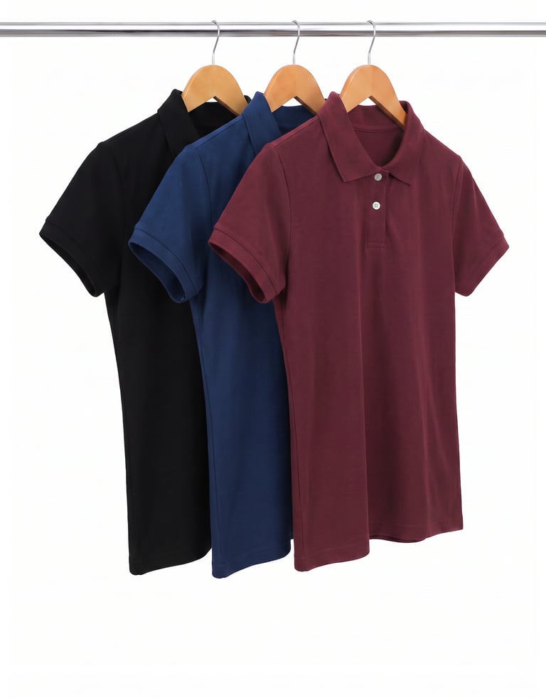 Kit 3 Camisas Polo Piquet Feminina 4