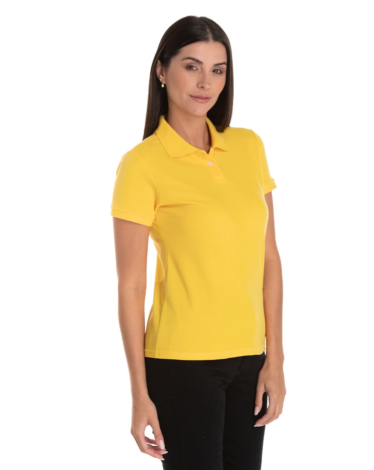 Camisa Polo Piquet Feminina Amarelo Ouro
