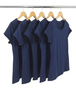 Kit 5 Baby Look PV / Malha Fria Azul Marinho