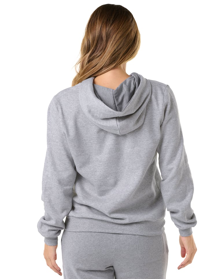 Moletom Canguru com Capuz Feminino Cinza Mescla
